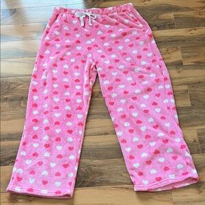 Valentine Pink Heart Pajama Pants Women’s XXL Cozy Lounge Sleepwear